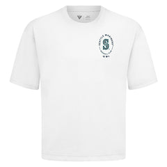 Seattle Mariners Levelwear Register Oversized Luxe Signature Knit T-Shirt - White - MLB Discount