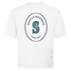 Seattle Mariners Levelwear Register Oversized Luxe Signature Knit T-Shirt - White - MLB Discount