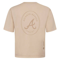 Atlanta Braves Levelwear Register Oversized Luxe Signature Knit T-Shirt - Khaki - MLB Online