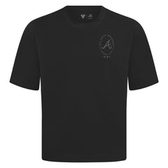 Atlanta Braves Levelwear Register Oversized Luxe Signature Knit T-Shirt - Black - MLB Discount