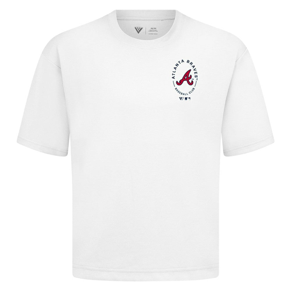 Atlanta Braves Levelwear Register Oversized Luxe Signature Knit T-Shirt - White - MLB Online