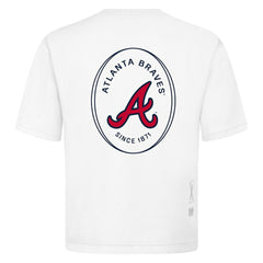 Atlanta Braves Levelwear Register Oversized Luxe Signature Knit T-Shirt - White - MLB Online