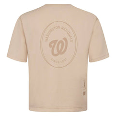 Washington Nationals Levelwear Register Oversized Luxe Signature Knit T-Shirt - Khaki - MLB Online