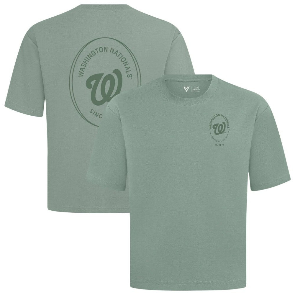 Washington Nationals Levelwear Register Oversized Luxe Signature Knit T-Shirt - Green - MLB Discount