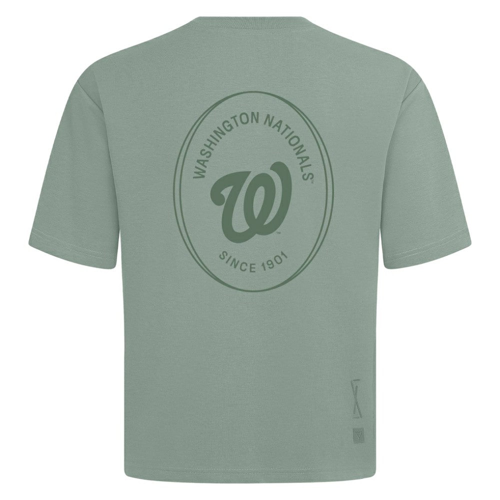 Washington Nationals Levelwear Register Oversized Luxe Signature Knit T-Shirt - Green - MLB Discount