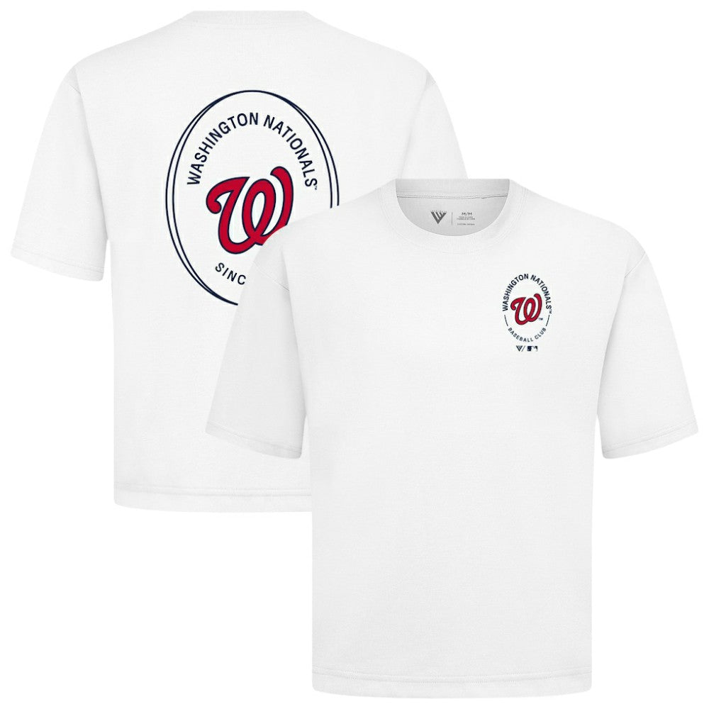Washington Nationals Levelwear Register Oversized Luxe Signature Knit T-Shirt - White - MLB Online