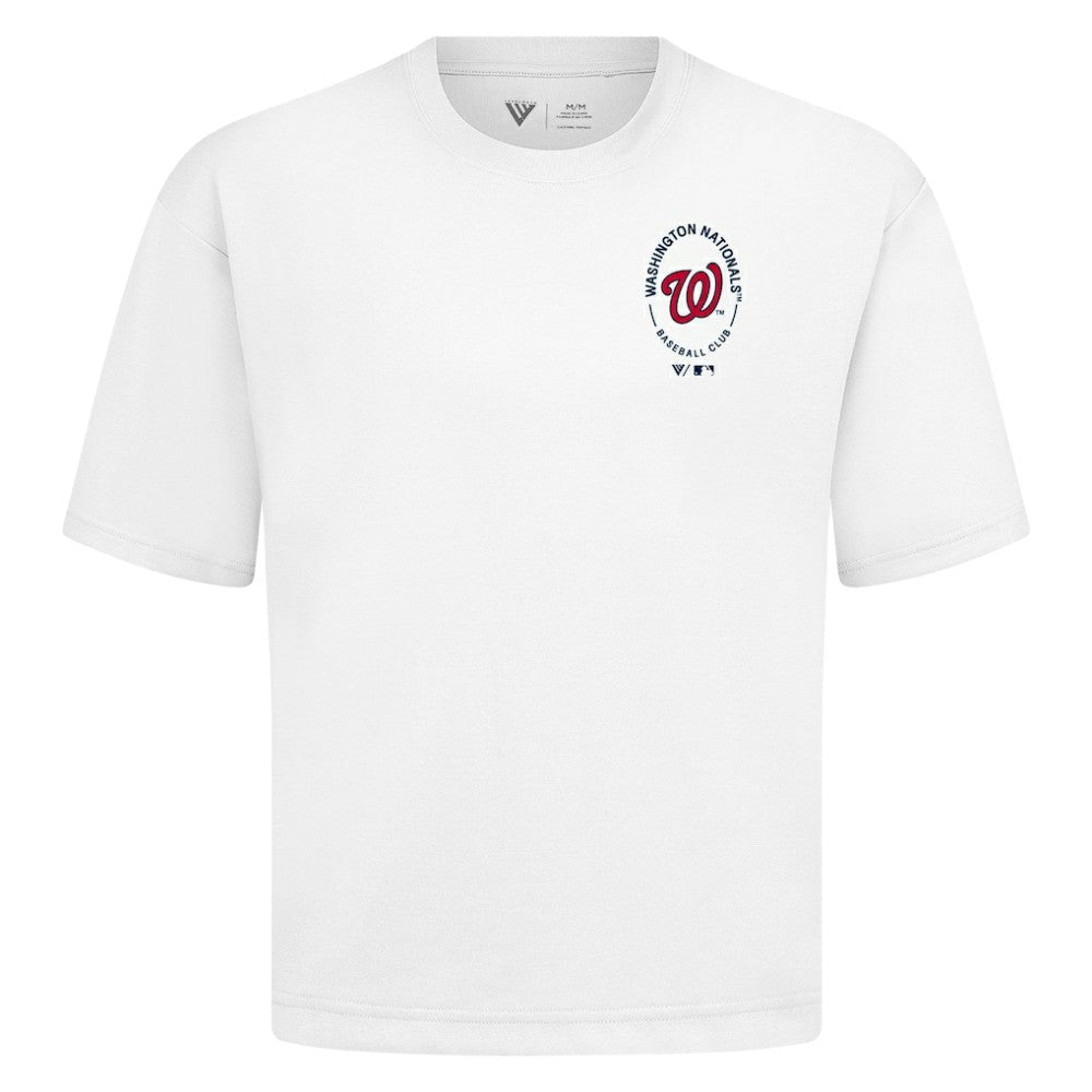 Washington Nationals Levelwear Register Oversized Luxe Signature Knit T-Shirt - White - MLB Online