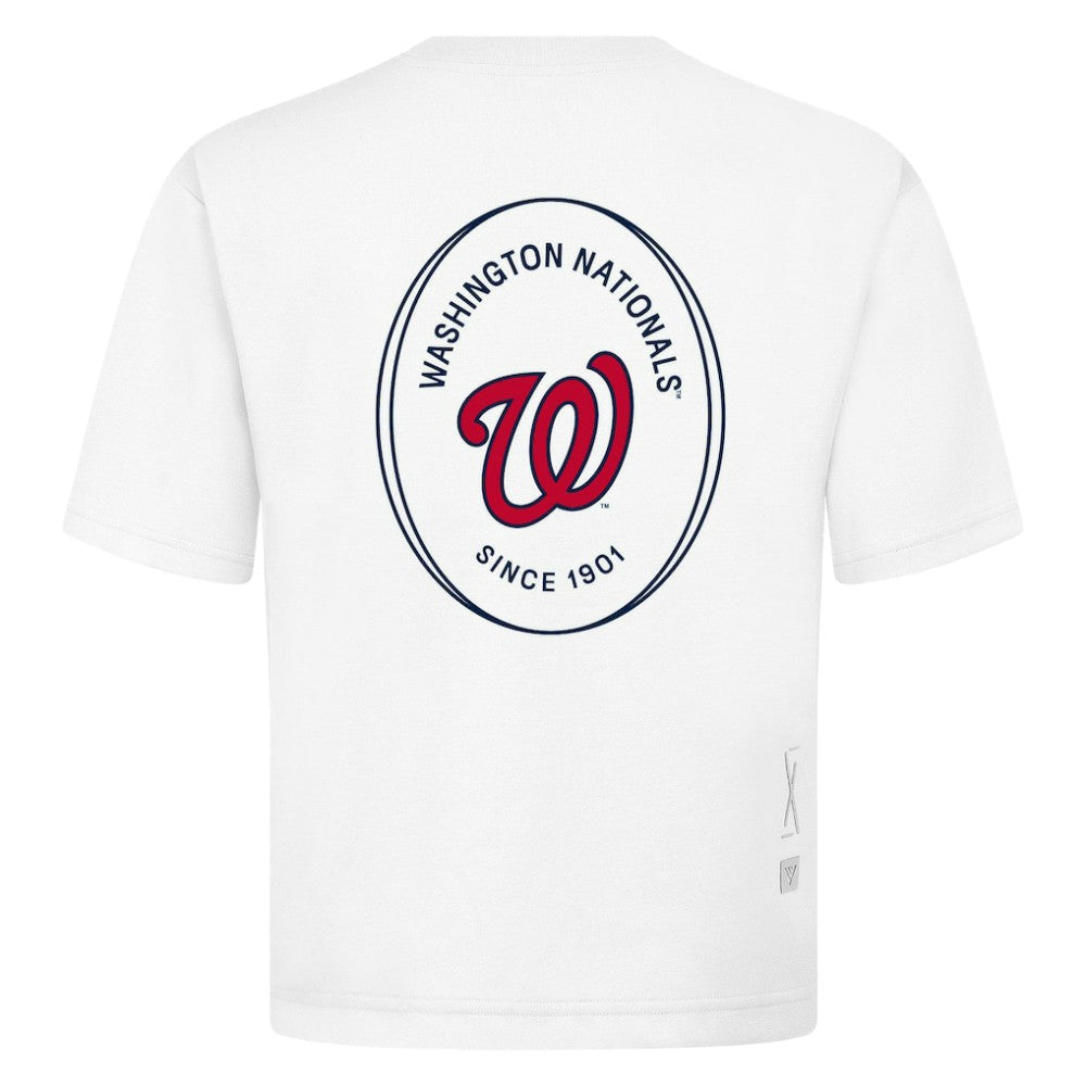 Washington Nationals Levelwear Register Oversized Luxe Signature Knit T-Shirt - White - MLB Online