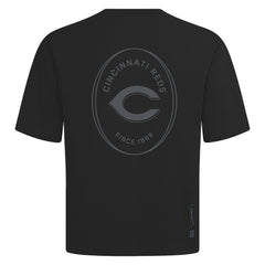 Cincinnati Reds Levelwear Register Oversized Luxe Signature Knit T-Shirt - Black - MLB Lifestyle