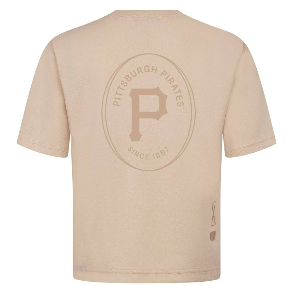 Pittsburgh Pirates Levelwear Register Oversized Luxe Signature Knit T-Shirt - Khaki - MLB Online