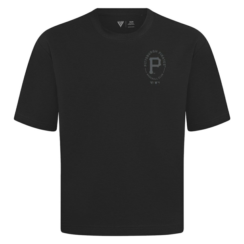 Pittsburgh Pirates Levelwear Register Oversized Luxe Signature Knit T-Shirt - Black - MLB Lifestyle