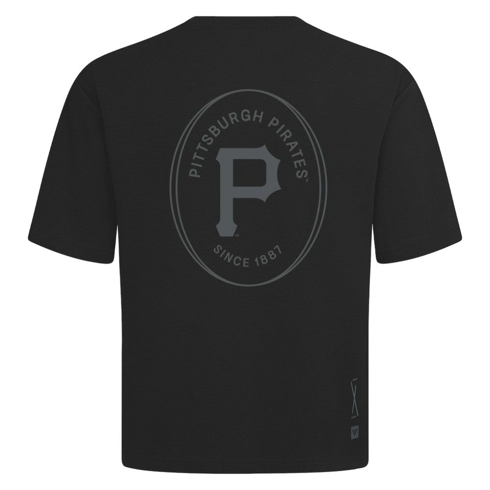 Pittsburgh Pirates Levelwear Register Oversized Luxe Signature Knit T-Shirt - Black - MLB Lifestyle