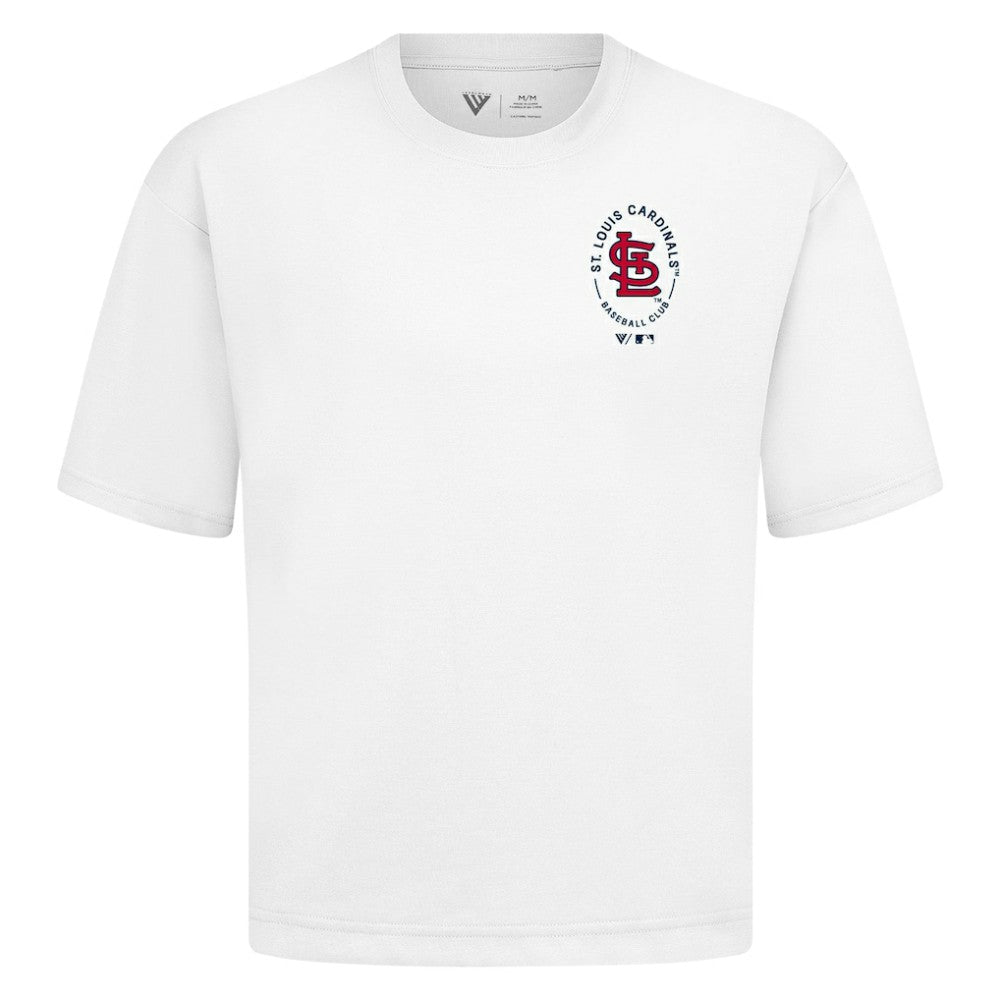 St. Louis Cardinals Levelwear Register Oversized Luxe Signature Knit T-Shirt - White - MLB on Sale