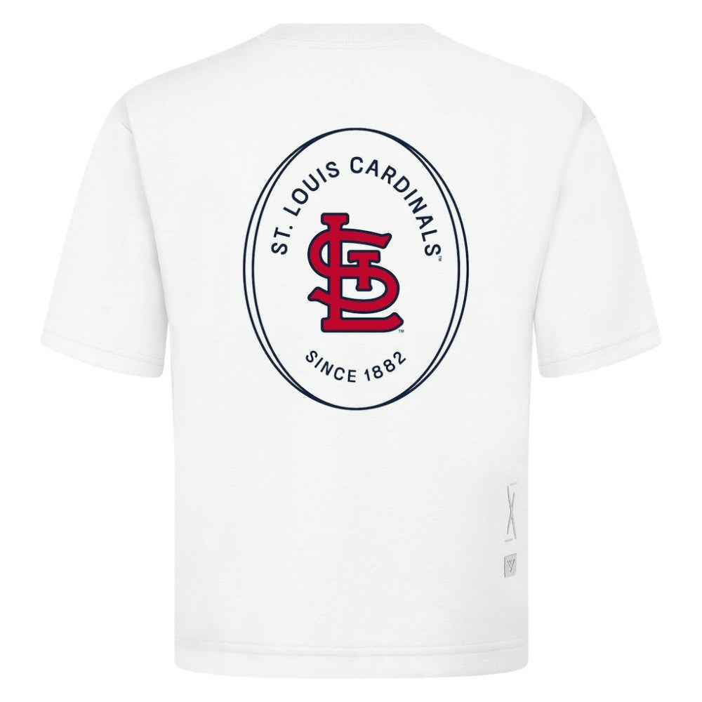 St. Louis Cardinals Levelwear Register Oversized Luxe Signature Knit T-Shirt - White - MLB on Sale