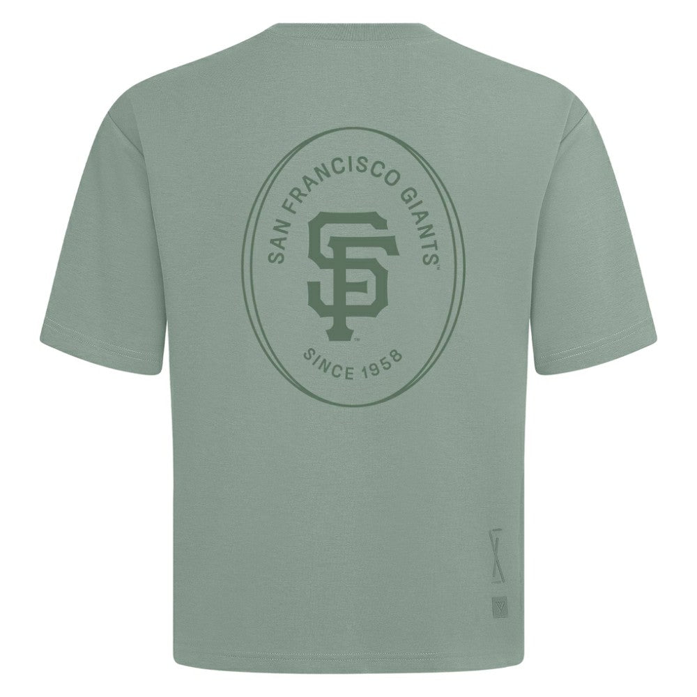 San Francisco Giants Levelwear Register Oversized Luxe Signature Knit T-Shirt - Green - MLB Discount