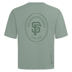 San Francisco Giants Levelwear Register Oversized Luxe Signature Knit T-Shirt - Green - MLB Discount