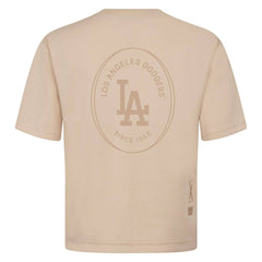 Los Angeles Dodgers Levelwear Register Oversized Luxe Signature Knit T-Shirt - Khaki - MLB Sale