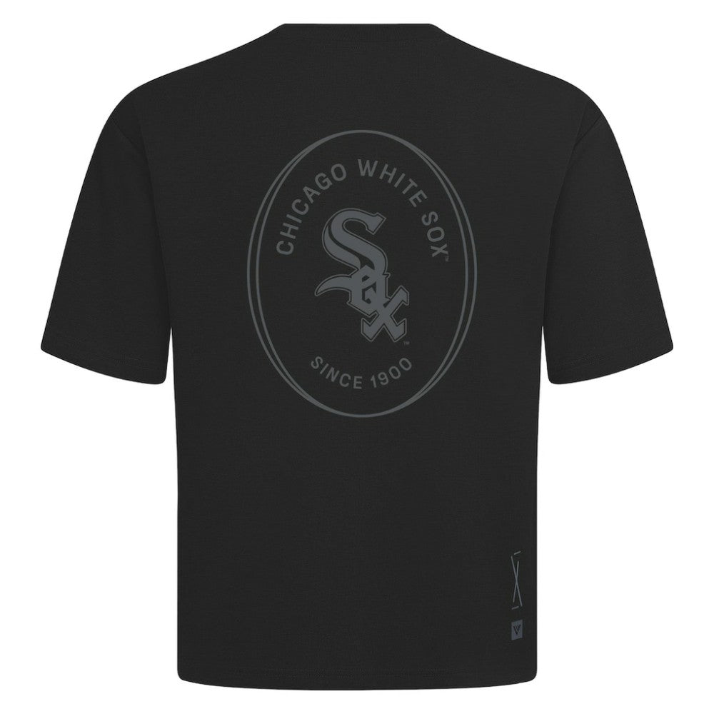 Chicago White Sox Levelwear Register Oversized Luxe Signature Knit T-Shirt - Black - MLB Lifestyle