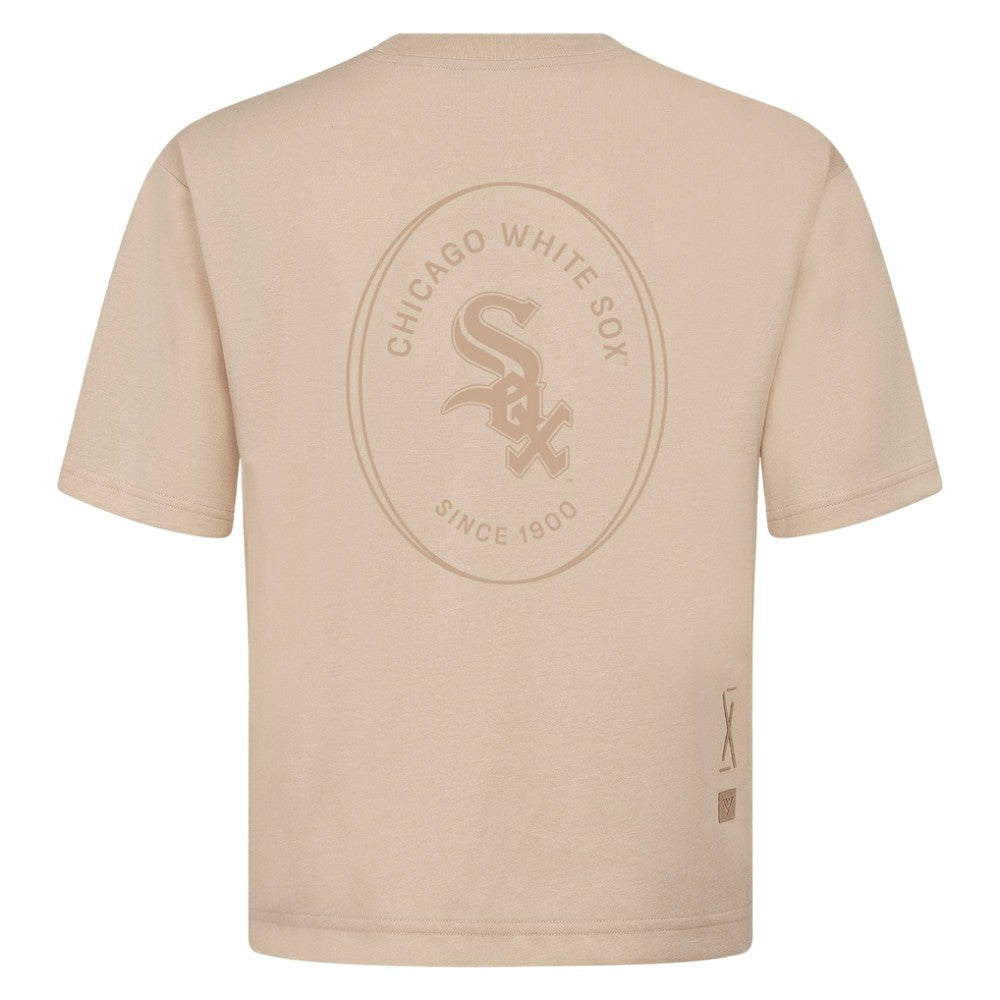 Chicago White Sox Levelwear Register Oversized Luxe Signature Knit T-Shirt - Khaki - MLB Sale