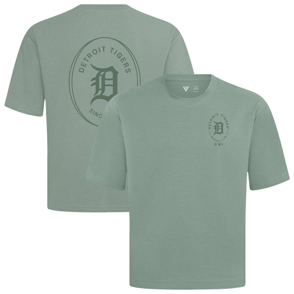 Detroit Tigers Levelwear Register Oversized Luxe Signature Knit T-Shirt - Green - MLB Discount