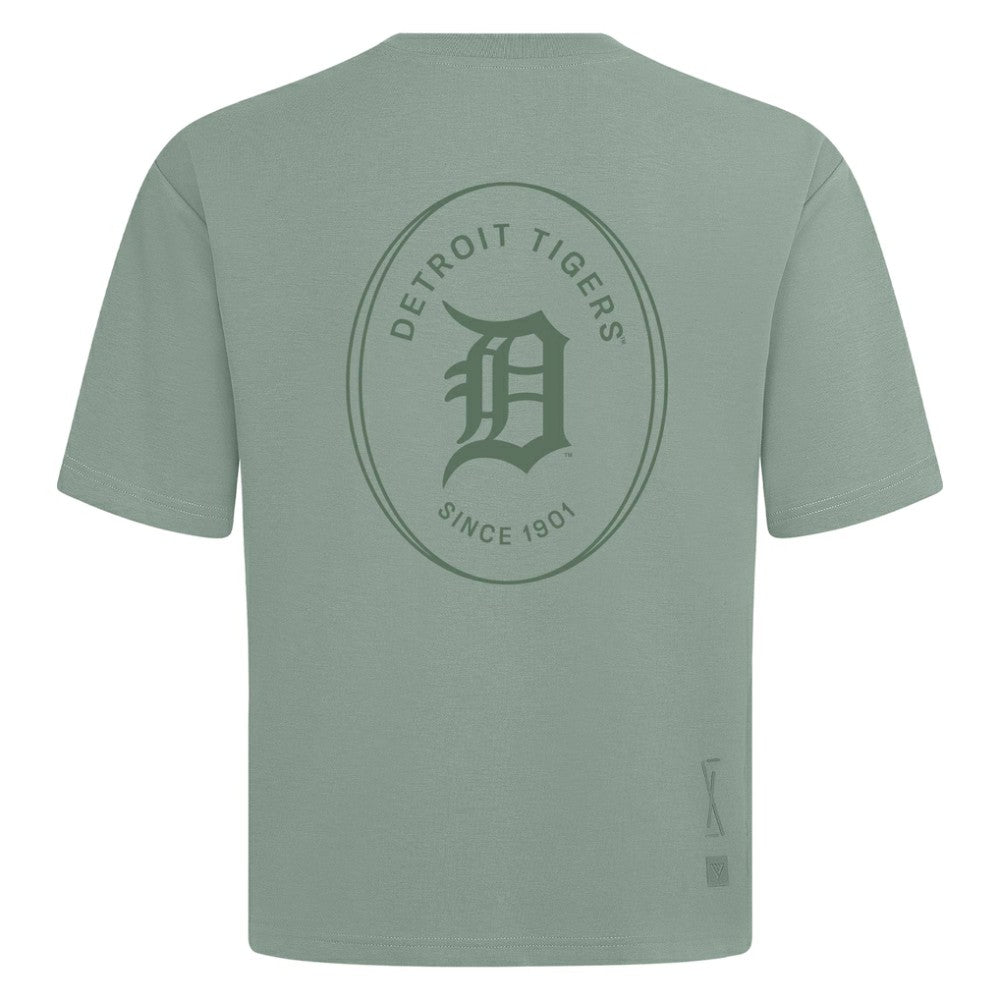 Detroit Tigers Levelwear Register Oversized Luxe Signature Knit T-Shirt - Green - MLB Discount