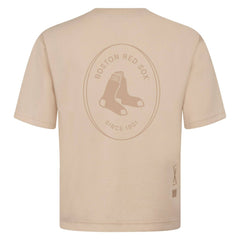 Boston Red Sox Levelwear Register Oversized Luxe Signature Knit T-Shirt - Khaki - MLB on Sale