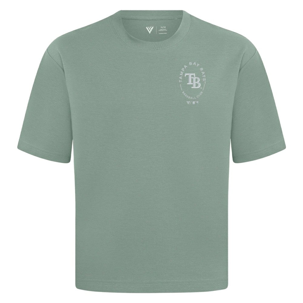 Tampa Bay Rays Levelwear Register Oversized Luxe Signature Knit T-Shirt - Green - MLB on Sale