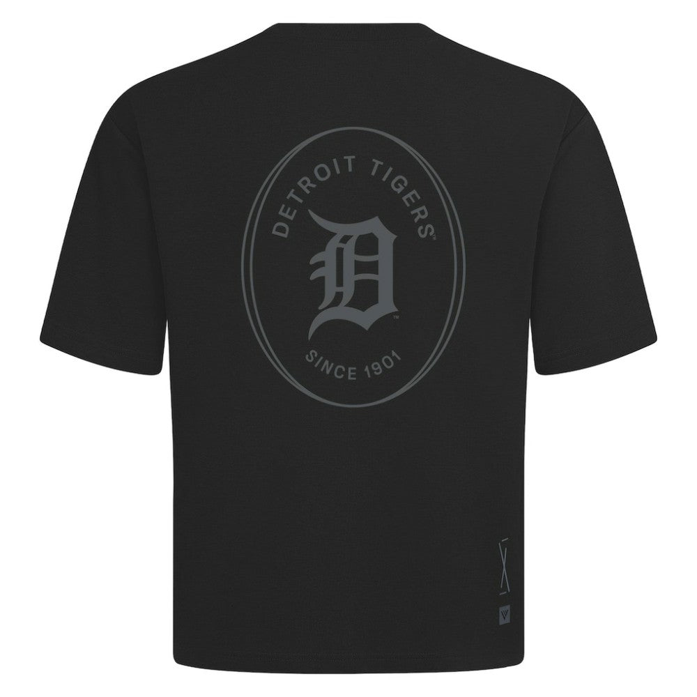 Detroit Tigers Levelwear Register Oversized Luxe Signature Knit T-Shirt - Black - MLB Discount