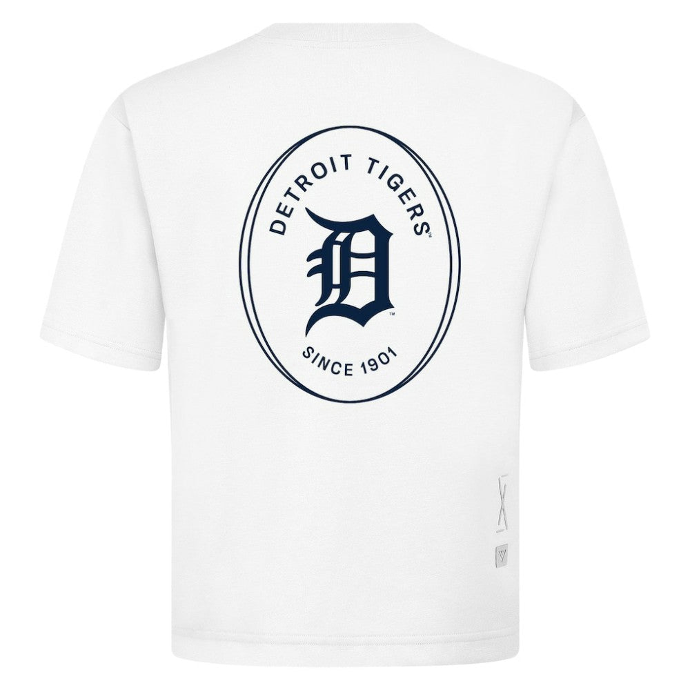 Detroit Tigers Levelwear Register Oversized Luxe Signature Knit T-Shirt - White - MLB Discount