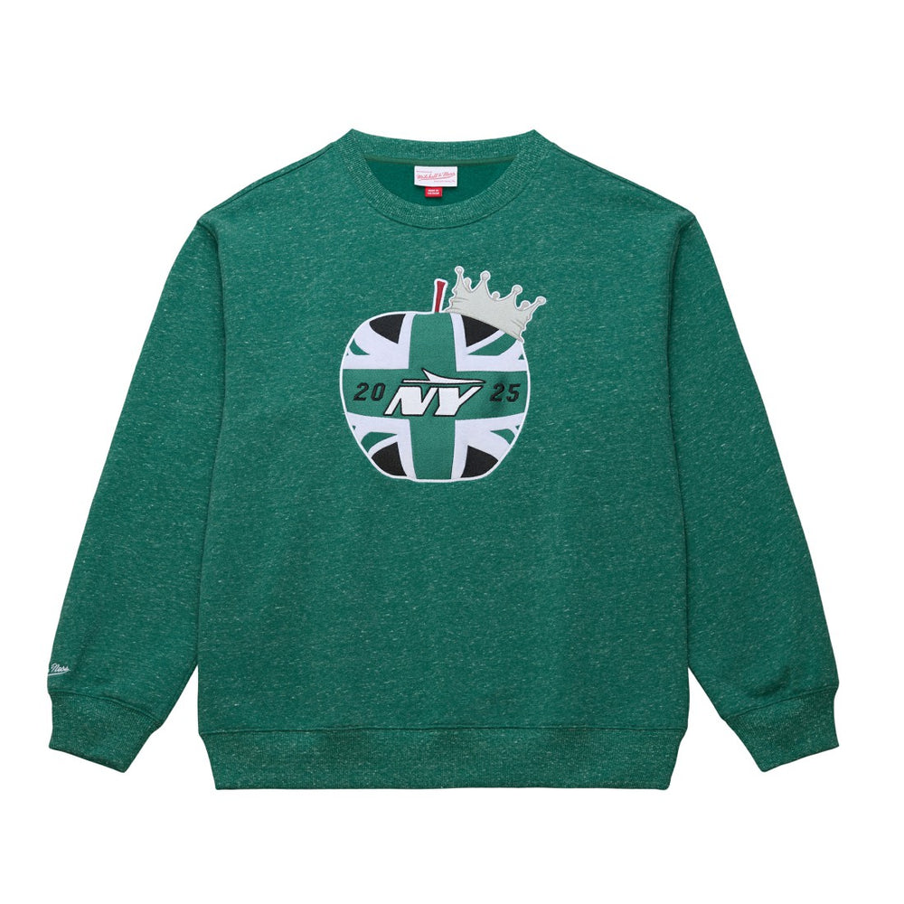 Mitchell & Ness New York Jets Jets In London Throw It Back Fleece Sweatshirt Green