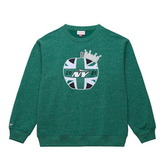 Mitchell & Ness New York Jets Jets In London Throw It Back Fleece Sweatshirt Green
