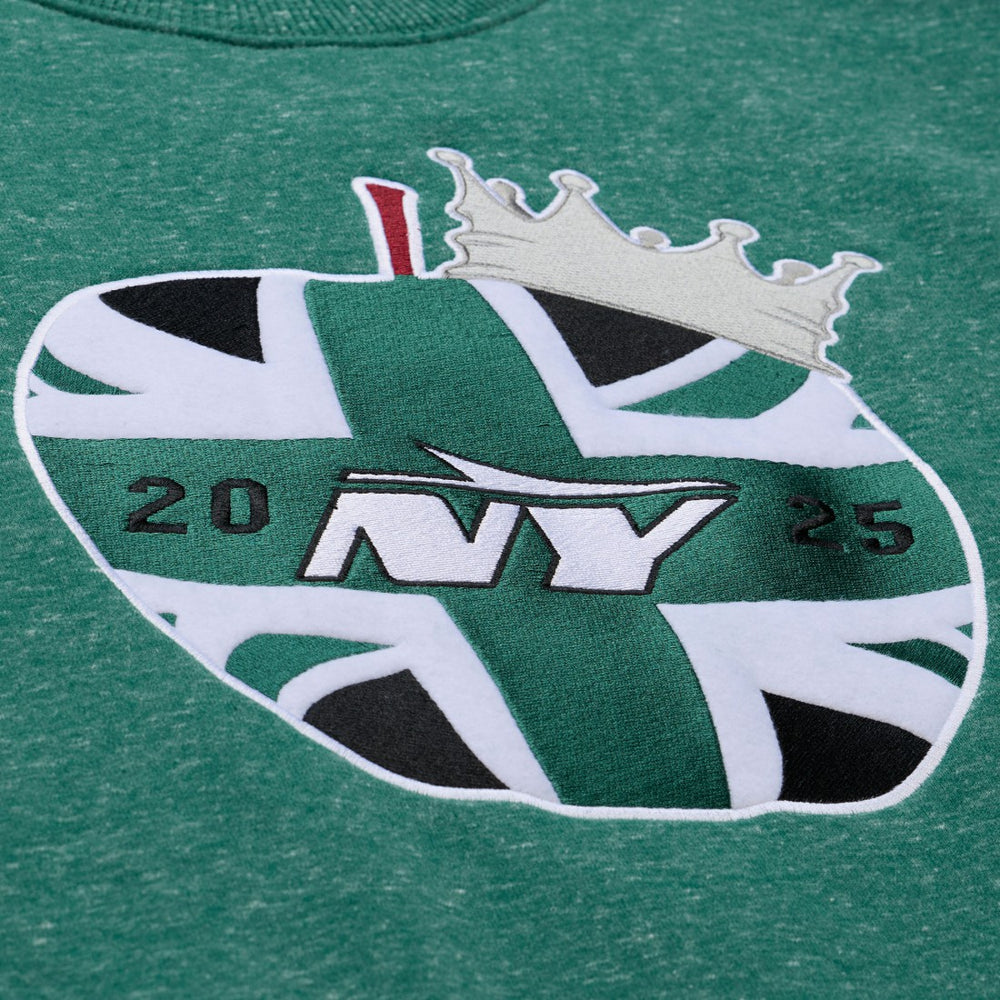 Mitchell & Ness New York Jets Jets In London Throw It Back Fleece Sweatshirt Green
