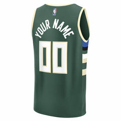 Milwaukee Bucks Youth Fast Break Custom Replica Jersey Green Icon Edition | Fanatics for sale