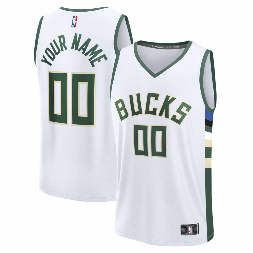 Milwaukee Bucks Fast Break Custom Jersey Association Edition White | Fanatics outlet
