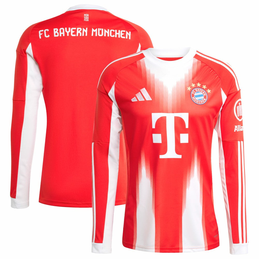 Bayern Munich 2025/26 Home Replica Long Sleeve Jersey Red - Adidas