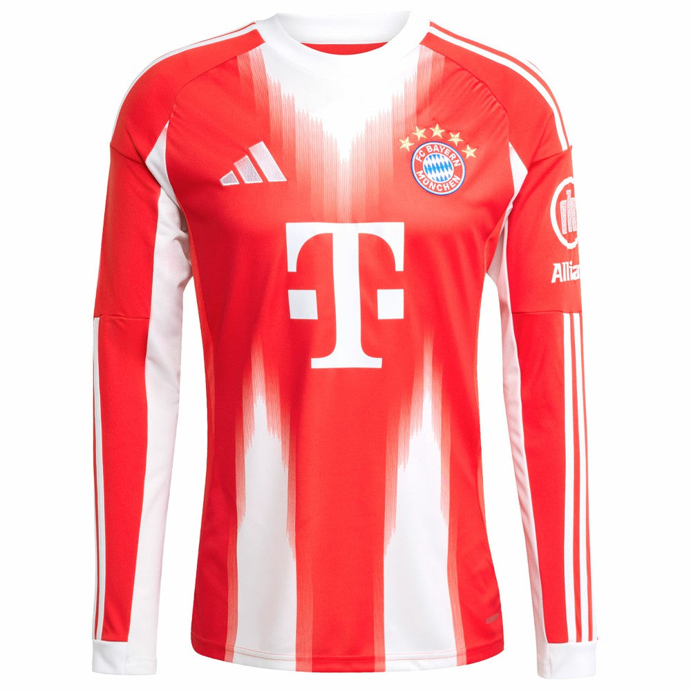 Bayern Munich 2025/26 Home Replica Long Sleeve Jersey Red - Adidas