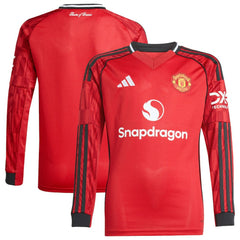 Manchester United Youth Home 2025/26 Replica Long Sleeve Jersey Red - Adidas cheap