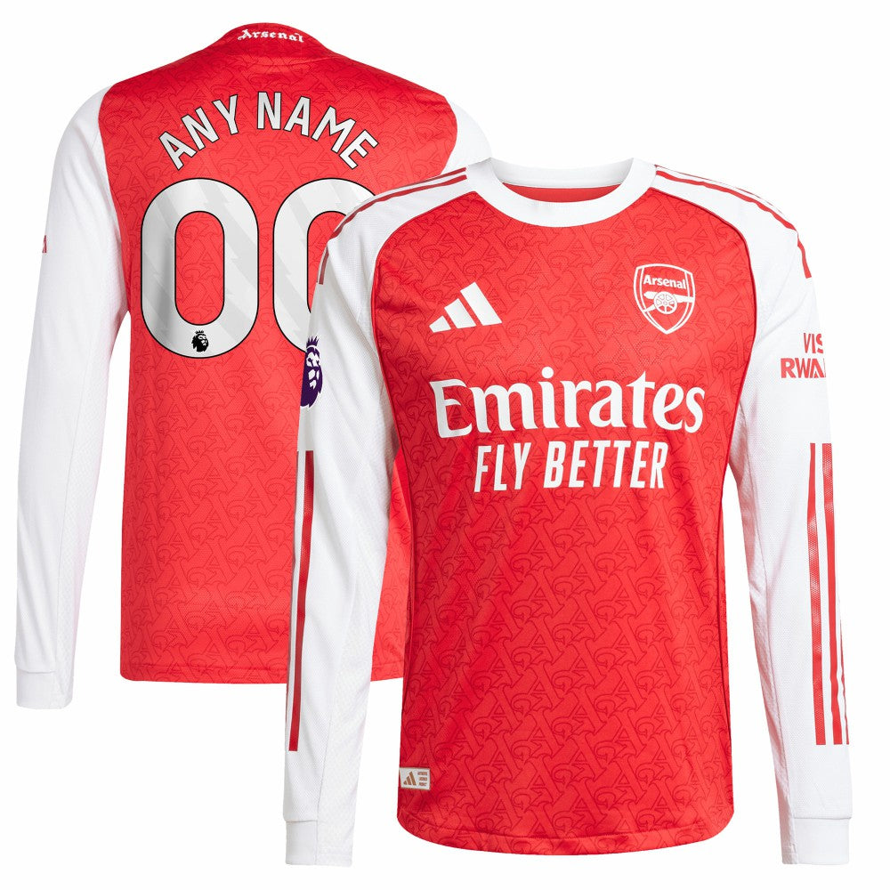 Arsenal 2025/26 Home Long Sleeve Custom Jersey Red - Adidas sale