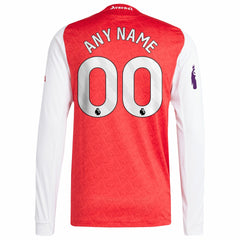 Arsenal 2025/26 Home Long Sleeve Custom Jersey Red - Adidas sale