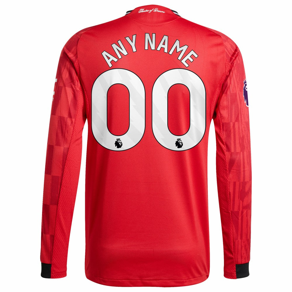 Manchester United Home 2025/26 Custom Long Sleeve Jersey Red - Adidas outlet
