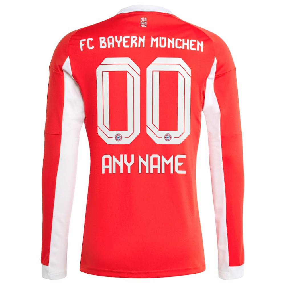 Bayern Munich 2025/26 Home Replica Long Sleeve Custom Jersey Red - Adidas for sale