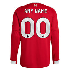 Liverpool 2025/26 Home Custom Replica Long Sleeve Jersey Red - Adidas sale