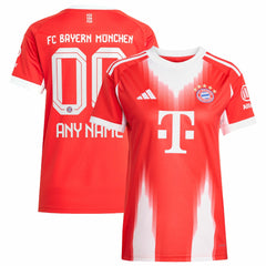 Bayern Munich Women's 2025/26 Home Replica Custom Jersey Red - Adidas outlet