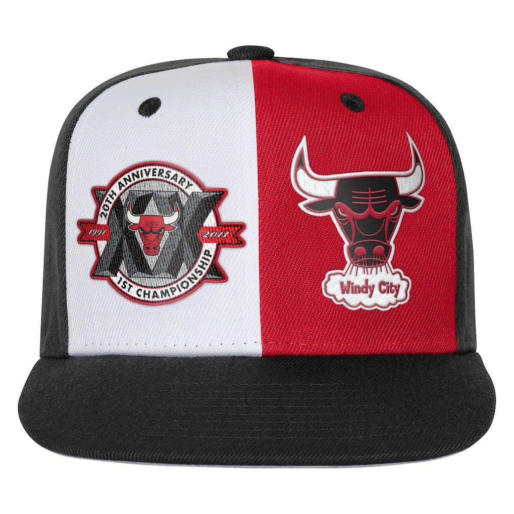 Chicago Bulls Youth 20th Anniversary Duo Front Snapback Hat Black | Mitchell & Ness discount