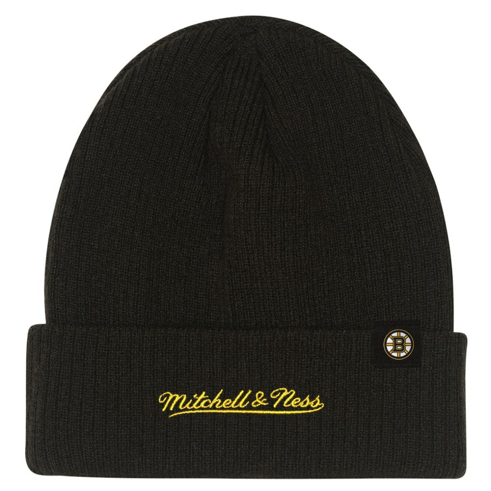 Boston Bruins Mitchell & Ness Youth Neon Line Lights Cuffed Knit Hat - Black - NHL 203109676