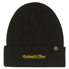 Boston Bruins Mitchell & Ness Youth Neon Line Lights Cuffed Knit Hat - Black - NHL 203109676
