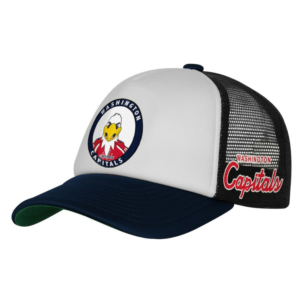 Washington Capitals Mitchell & Ness Youth Mascot Adjustable Trucker Hat - White - NHL 203109685