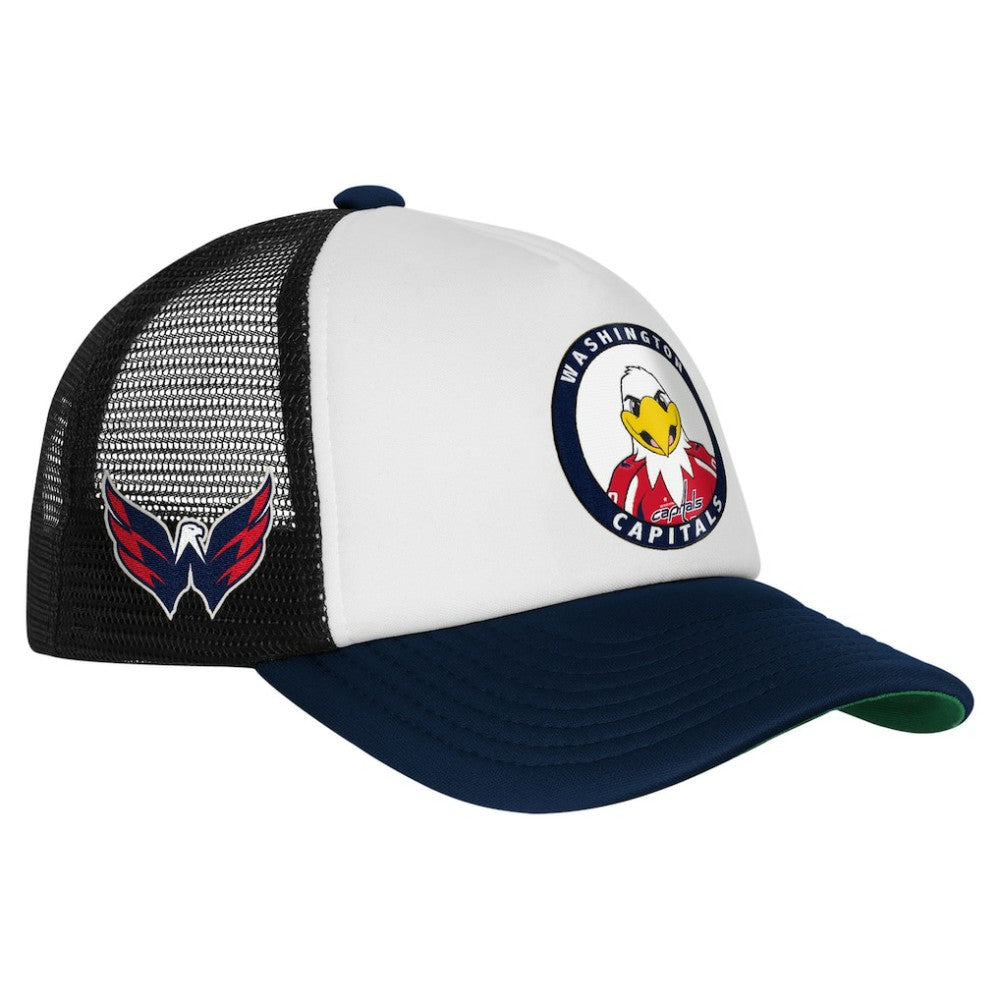 Washington Capitals Mitchell & Ness Youth Mascot Adjustable Trucker Hat - White - NHL 203109685