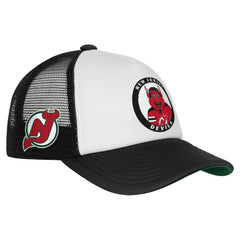 New Jersey Devils Mitchell & Ness Youth Mascot Adjustable Trucker Hat - White - NHL 203109686