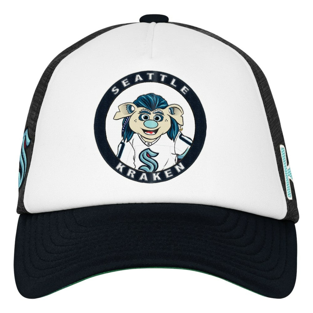Seattle Kraken Mitchell & Ness Youth Mascot Adjustable Trucker Hat - White - NHL 203109693